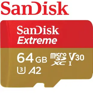 【公司貨】SanDisk 64GB 170MB/s Extreme microSDXC TF U3 V30 A2 64G 記憶卡