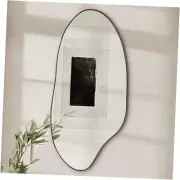 Large Irregular Wall Mirror Black Asymmetrical Wall Mirror 35.4 x 17.7 inch