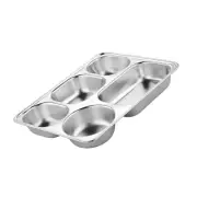Steel Meal Prep Containers Metal Food Trays Sectioned Plates