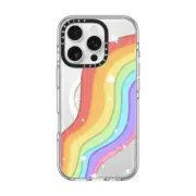 iPhone 16 Pro Clear Case MagSafe Compatible Rainbow Doodle by DoodleGems