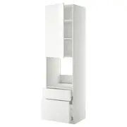 METOD / MAXIMERA hi cab f ov w dr/2 frnt/1 m/1 h drw, white/Ringhult white, 60x60x220 cm