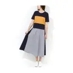 【SINGLENOBLE 獨身貴族】甜美休閒撞色舒適短袖洋裝(1色)