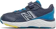 [New Balance] Baby Boys 680 V6 Alternative Closure Running Shoe, Natural Indigo/Wave/Citra Yellow, 2 Infant