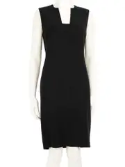 Black Wool Knee Length Dress