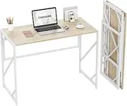 Elephance Folding Desk Writing Computer for Home Office, No-Assembly Study Office Foldable Table Small Spaces Beige 31.5''