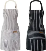 2 Pieces Aprons for Women with Pockets, Aprons for Men, Womens Kitchen Apron, Co