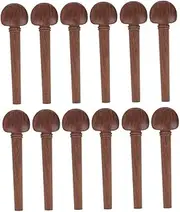 ERINGOGO 12Pcs Tuning Pegs Replacement Accessories Durable Brown String Adjusters Unique Fish Eye Inlay Design for String Instruments Present for Players