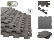 Stalwart Gray EVA Foam Mat Interlocking Tiles 6 Pak 96 Sq Ft for Floor Gym 4"th