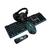 Illuminated Gaming Mechanical Wired Usb Keyboard Set Computer Desktop Monochromatic Light Black