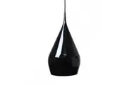 Erissa Modern Classic Sleek Contour Wine Glass Metal Pendant Light Lamp - Glossy Black.
