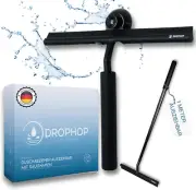 ® Shower Squeegee Black Silicone, 30 Cm Wide, Extendable Long Handle (100 Cm) wi