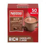 Nestle Hot Cocoa Chocolate Packets, Hot Cocoa Mix, Rich Chocolate Flavor, 50 Ct