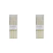 8pc Classic Unscented 24cm Taper Wax Candle Set Fragrance Free Home Decor White