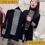 【潮流熱賣】歐貨秋裝重工滿天星燙鑽薄款打底衫女內搭上衣緊身黑色小衫潮洋裝女 女生衣著韓國爆款 预售2月20日发货AS22