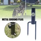 1Pc Parasol Ground Plug Sunshade Outdoor Sun Umbrella Stand Umbrella Black Metal