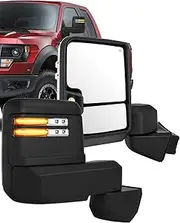 ECCPP Towing Mirrors Tow Mirrors With 2019-2022 For Chevy For Silverado 1500 Power Heated Turn Signal Width Puddle Running Back-Up Light Temp Sensor Black Pickup Truck Mirrors