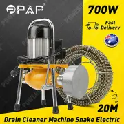 Drain Cleaner Machine Snake Electric 700W Plumbing Sewerage Pipe 66ft 20m AU