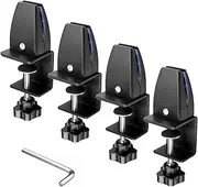OTTFF 4 Pcs Desk Partition Clips, Acrylic Plastic Shield Holder, Removable Cubicle Panel Extenders Bracket with Adjustable C Clamp
