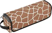 [sanluoli] Hair Tools Travel Bag and Heat Resistant Mat with Zipper Curling Iron Travel Holder Storage Bag Giraffes Brown Women Essentials Storage