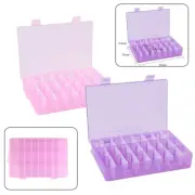 24 Grids Jewelry Box Clear Plastic Bead Storage Container Earrings Organizer Gri
