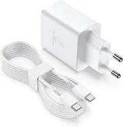 45 W USB C Charger Fast Charging Cable, Super Fast Charger with 2 m Charging Cable, Type C Mobile Phone Power Supply Adapter for Samsung Galaxy S23/S22/S21 Ultra/S21+/S20/Note20/S10/S9, iPhone 16 15