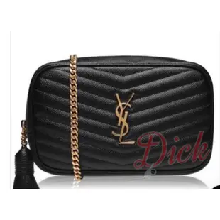 【歐洲outlet正品】YSL YVES SAINT LAURENT 側背鏈包 流蘇 縫紋 大LOGO  1/6