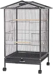 Birdcage Large Roof Parrot Cage Black Phoenix Breeding Cage Bird Cage Large Size Suitable for Flocks of Birds, Canary Parrots Parrot Bird Cage
