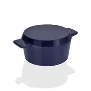 Stanley Rogers Heavy Duty Cast Iron French Oven Mid Blue 28cm w/Grill Pan Lid