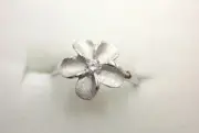 Toe Ring Sterling Silver Flower White Stone Adjustable Toe Band Ring One Size Fi