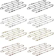 [BinXiaoQin] Pack of 8 Glasses Chain, Anti-Loss Chain, Glasses Chain for Women, Glasses Chain, Beaded Design, Gold, silver, black, rose gold, Universelle Größen