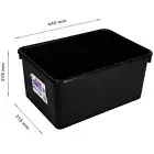 10x Large Heavy Duty 20L Black Plastic Basin Tub Containers Storage Crate Box