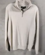 Christian Lacroix 100% Extrafine Merino Wool Mock Neck Pullover - Men's M Ivory