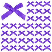 100-Pack Mini Craft Ribbon Bow 1.6x1 Inch for Craft DIY[Dark Purple]