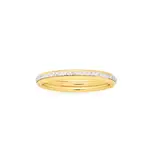 9ct Gold Two Tone Diamond Cut Stacker Ring