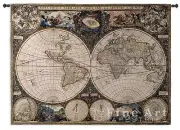 53x38 OLD WORLD MAP Globe Geography Tapestry Wall Hanging