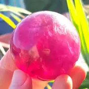 FASCINATING PURPLE PINK FLUORITE SPHERE AND TREE ROOT STAND 58 MM 320 G