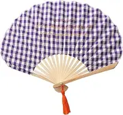 [ROPÉ PICNIC] Lope Picnic Folding Fan (Ricca/Ricca) Women's Embroidered Gingham Fan
