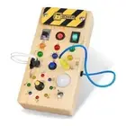 Montessori Busy Board w/ LED Light Switch Wooden Board Sensory Toys for Toddlers