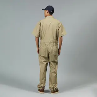 【Dickies】男款卡其色33999抗皺材質經典短袖連身工作服｜DK011765KHK