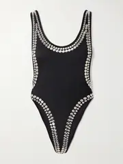 [Norma Kamali] Norma Kamali - Marissa Studded Swimsuit - Black - small small Black