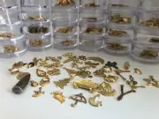 200 + Bulk lot CRAFT SEWING EMBROIDERY gold metal charms MIXED THEME multiple