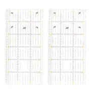 2pcs Patchwork Ruler 30x15cm Acrylic Quilting Ruler with Yellow Black Grid Lines