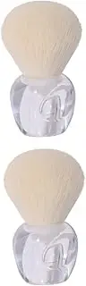 [Ipetboom] 2pcs Travel-size Blush Foundation Brush Makeup Brush Multi-purpose Beauty Tool Non-shedding Synthetic Fibers