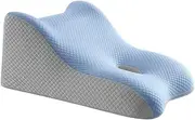 yuksok Prone Pillow, Face Down Pillow, Memory Cotton Bed Wedge Pillow, Bed Pillow for Chin and Neck Support Reading Home, Blue Gray