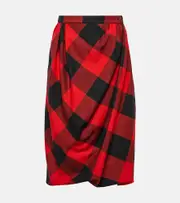 [Vivienne Westwood] Vivienne Westwood Drunken Drape virgin wool midi skirt AU 10 multicoloured