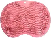 2pcs Foot Washing mat Brush, Washer Shower mat with Suction Cup, Shower Massager Scrubber Bath, Cleaner Massage pad(Pink)