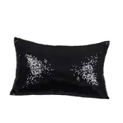 12x20inches Throw Pillow Covers Sequin Decorative 12" x 20" (Pack of 1) Black
