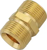 Pressure Washer Coupler ZZLZX Metric M22 15mm Male Thread to M22 14mm Male Fitting, Pressure Washer Hose Extension Adapter, 5000 PSI