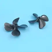 LUMIXE 1pair Shaft Hole 5mm CW CCW Propeller Diameter 55/60/65/70/75mm 4-Blade Paddle Large Thrust PC Resin Prop for RC Bait Tug Boat Boat Propeller (Color : 65x5mm)