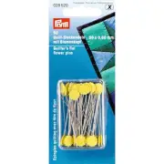 2" Flat Flower Head, Yellow, 50 pc Straight Pins, Size, Silver, Count